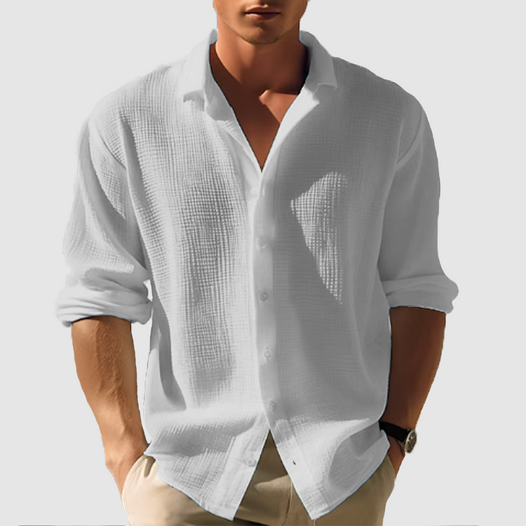 Men's Long Sleeve Shirt Made from Light and Breathable Material
