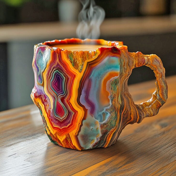 Gemstone Inspired Crystal Mug with Sculptural Finish