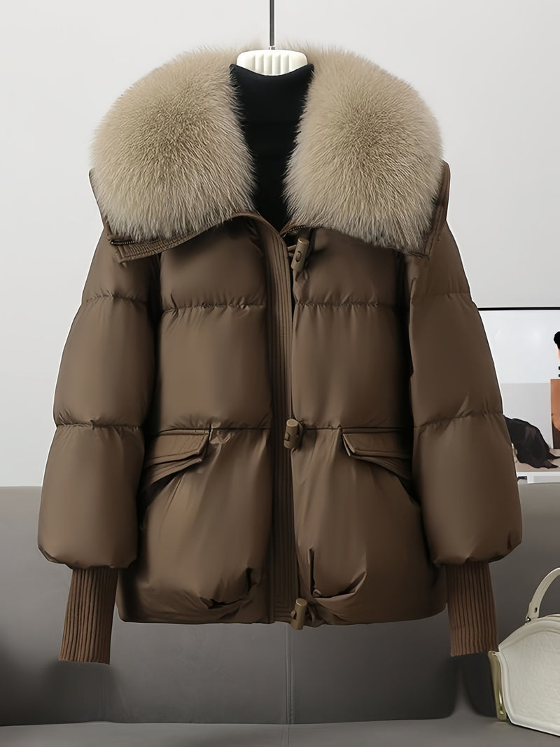 Ladies' bomber jacket with removable collar – Warm and elegant