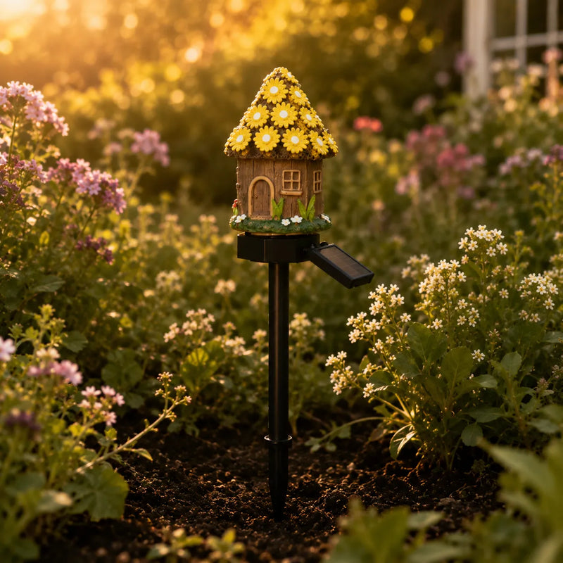 Solar Fairy Cottage Garden Stake Light