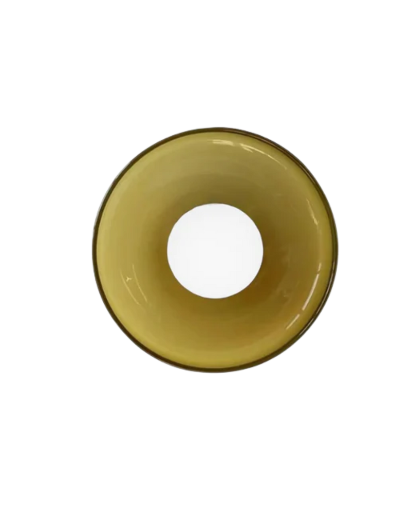 Sculptural Glass Wall Sconce with Central Globe Light & Circular Shade