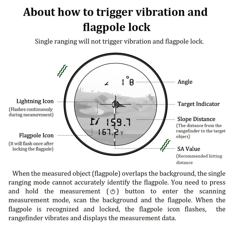 Advanced Golf Rangefinder - Accurate Measurements with Slope Compensation and Vibration Feedback