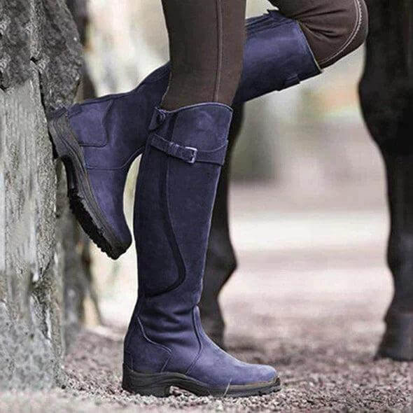 Women’s Knee-High Riding Boots with Buckle Detail