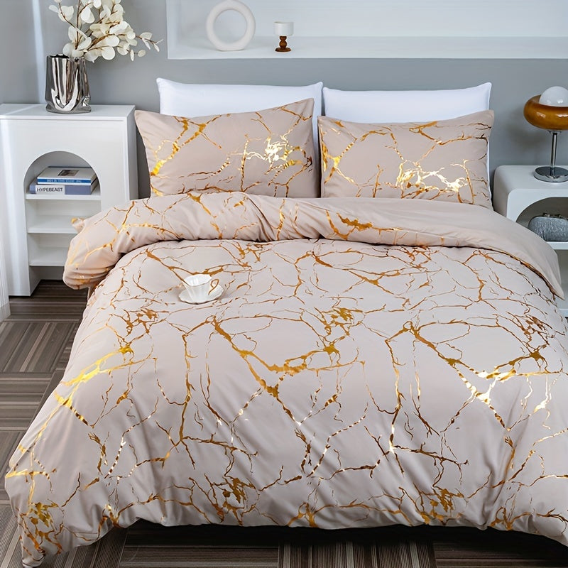 Luxury Duvet Cover with Marble Pattern for Comfortable and Stylish Sleep