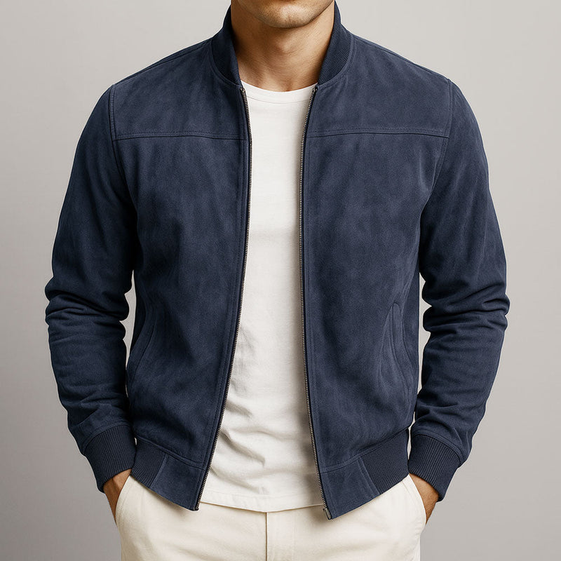 Stylish Men's Summer Jacket with Suede Look and Comfortable Modern Fit