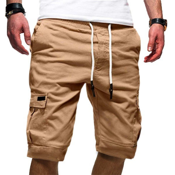 Men's Cargo Shorts with Drawstring and Functional Pockets