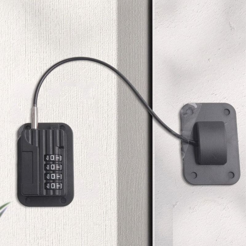 Combination Refrigerator Lock with Adhesive Mounting for Home Storage