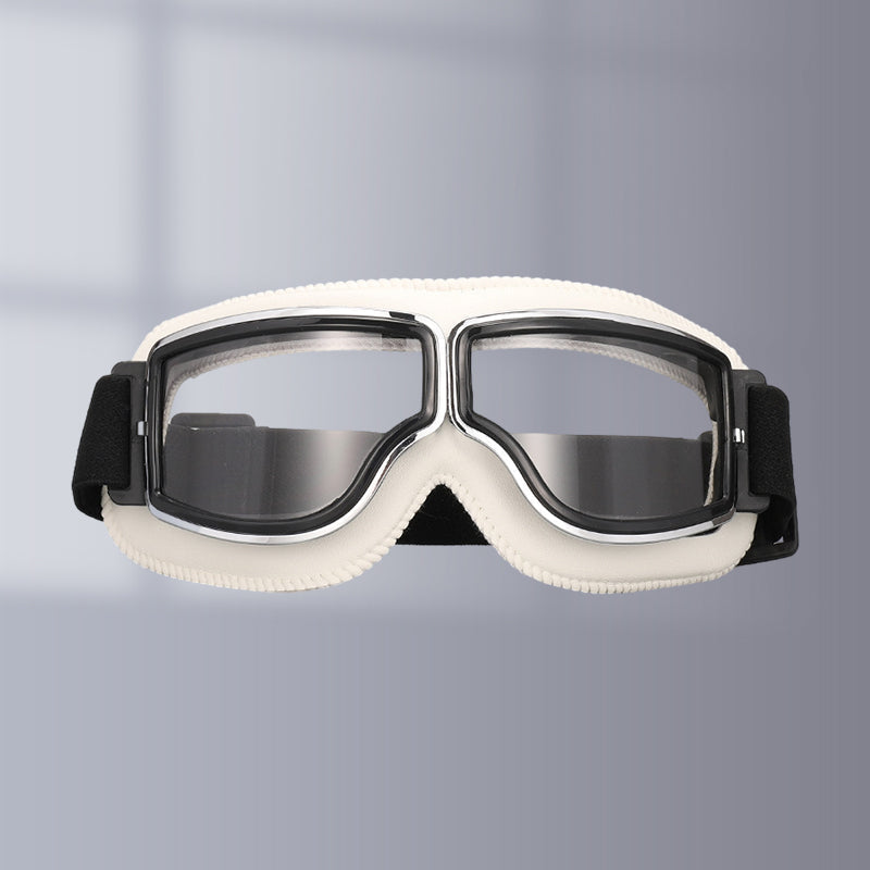 Vintage Motorcycle Goggles with Interchangeable Lenses and Comfort Padding
