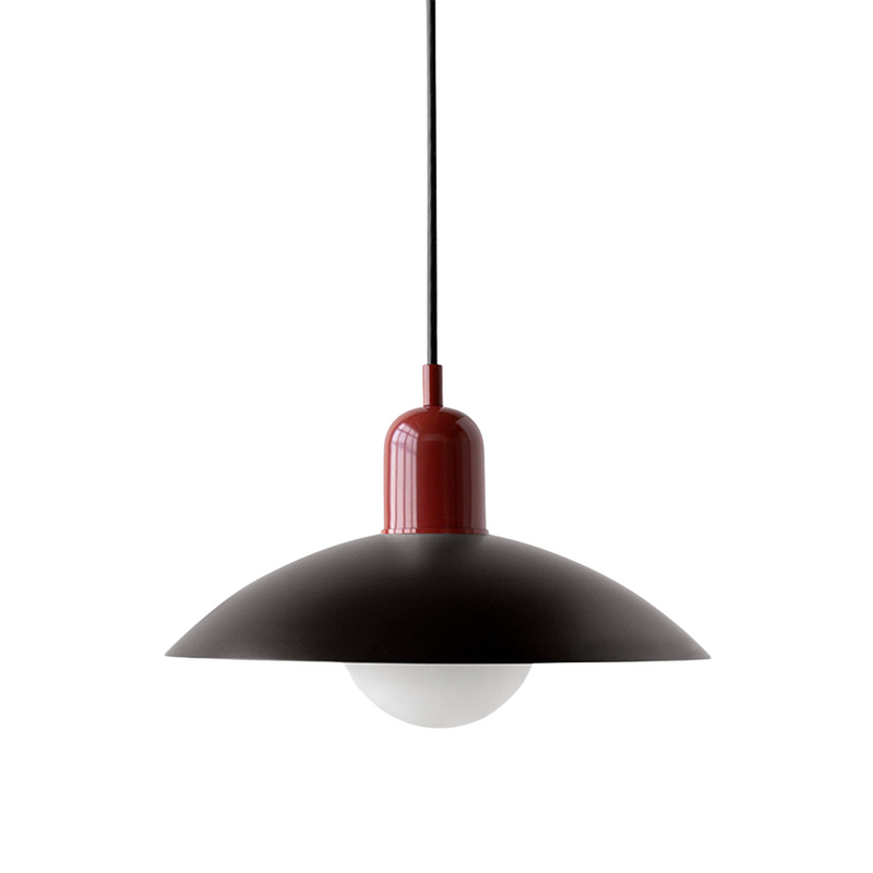 Scandinavian Metal Pendant Light with Wide Curved Shade