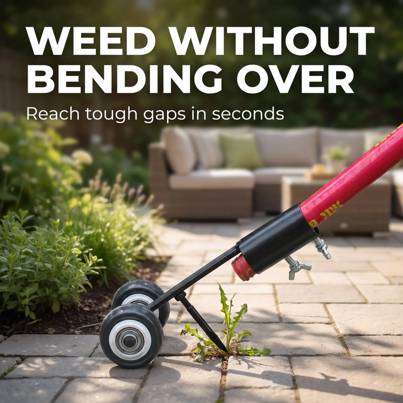 Manual Garden Weeder with Double Hook and Wheels