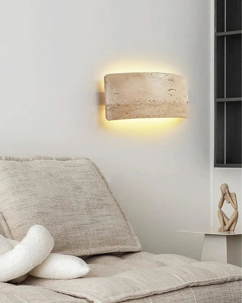 Modern Travertine Stone Wall Lamp with Warm Up & Down Lighting