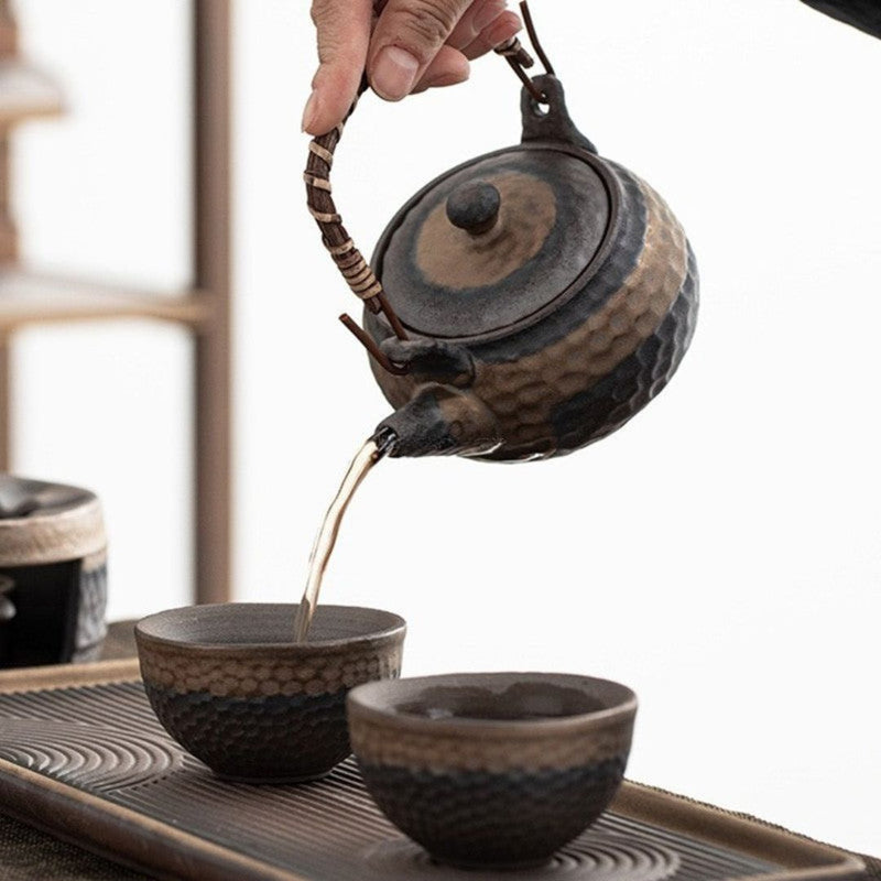 Japanese Ceramic Tea Set with Warmer for Peace and Elegance