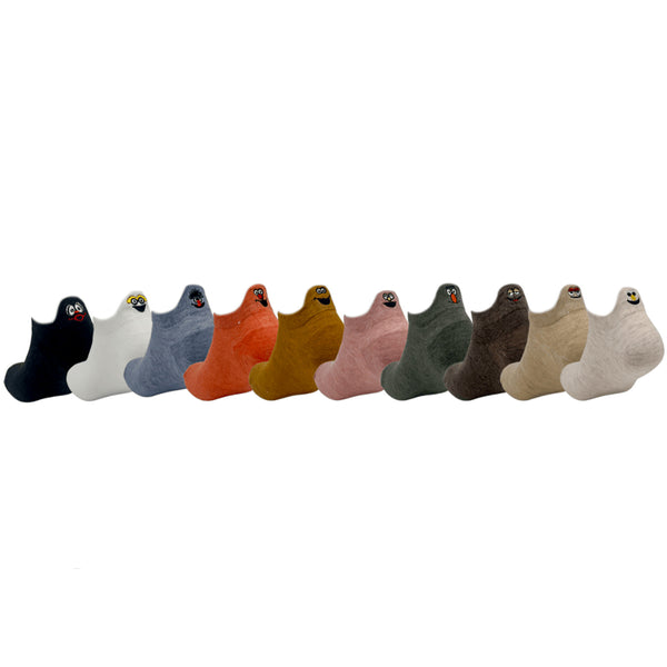 Ten-Pair Cotton Trainer Socks with Embroidered Character Details