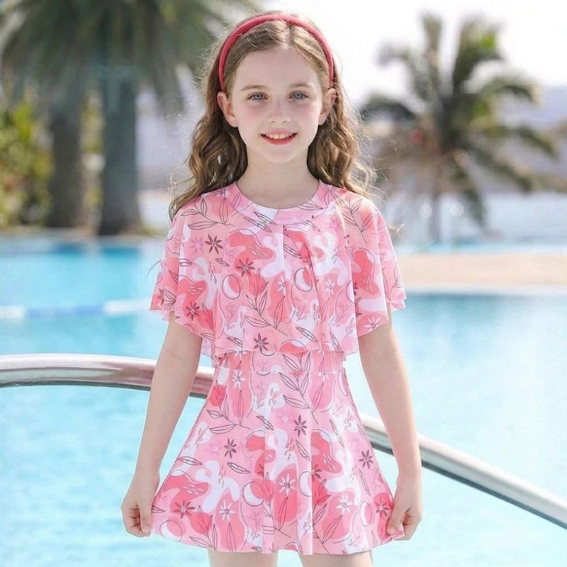Girls' Swim Set for Beach and Pool with Skirt and Comfortable Fit