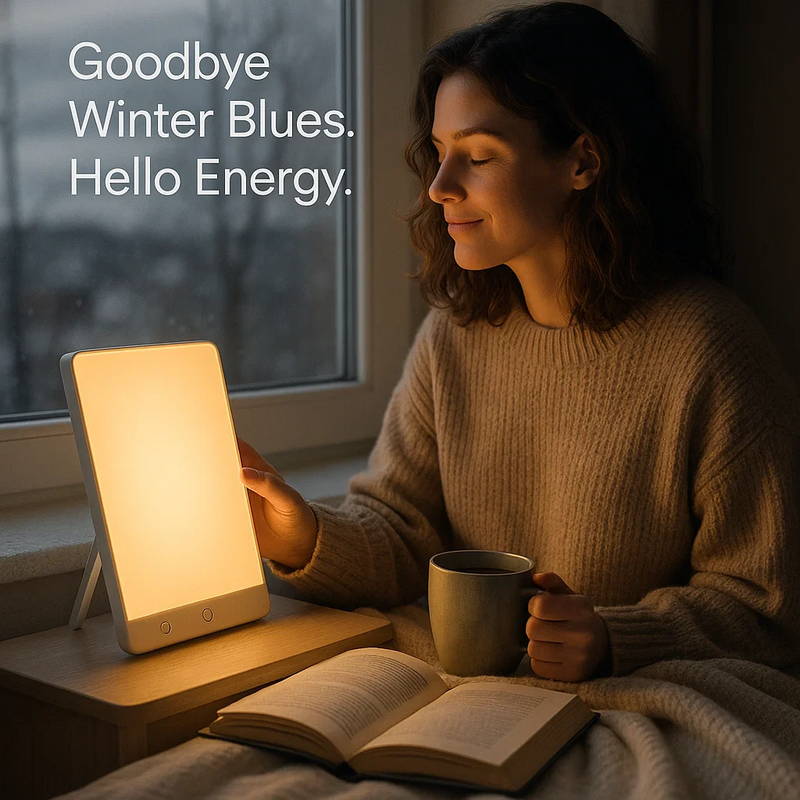 10,000 Lux SAD Light Therapy Lamp with Adjustable Brightness & Timer