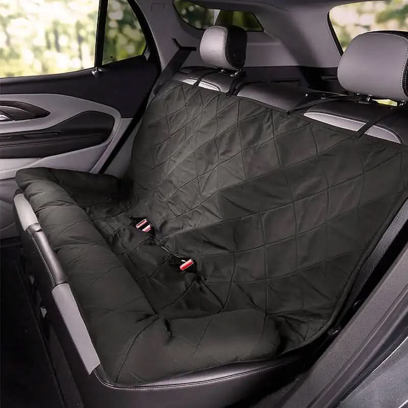 Waterproof Rear Seat Cover for Dogs with Anti-Slip and Quilted Pattern