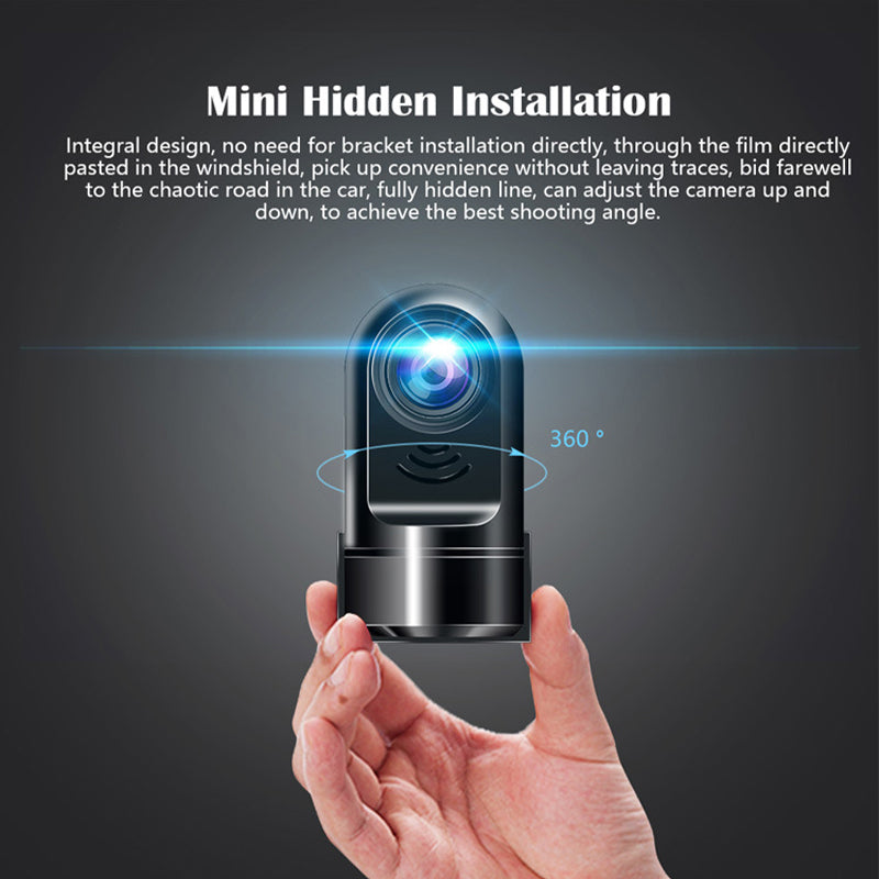 Mini Dash Camera with Full HD Recording and Rotating Mount