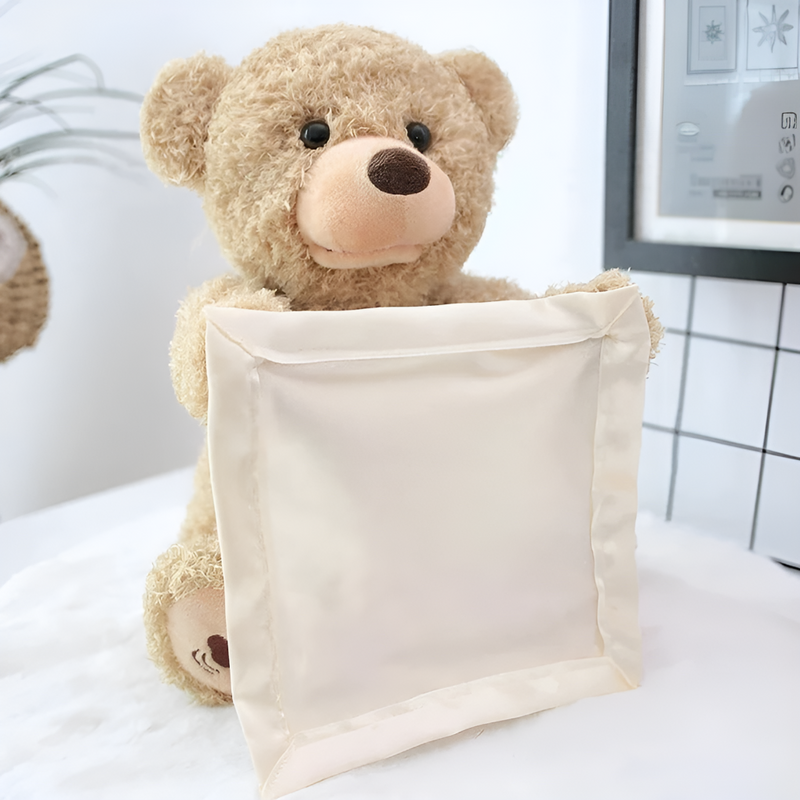 Interactive Peek-A-Boo Plush Teddy Bear with Moving Paws