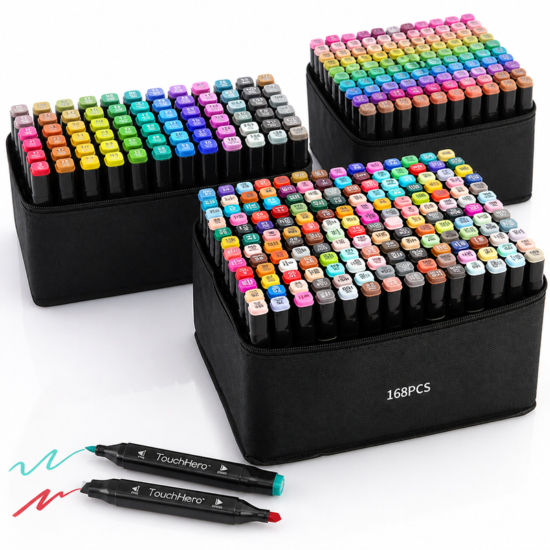 168 Colour Dual Tip Alcohol Marker Set