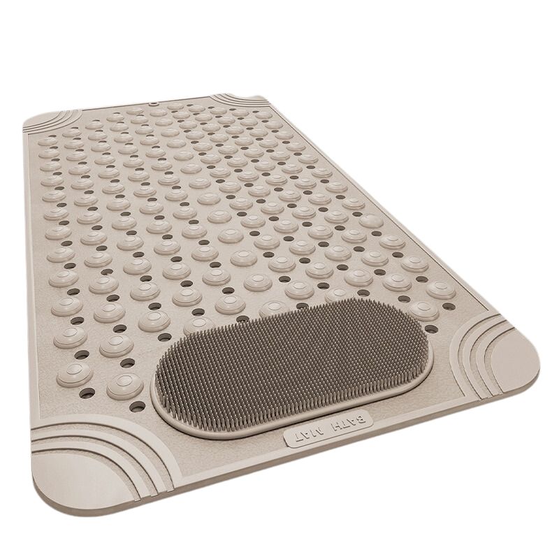 Non-Slip Bath & Shower Mat with Suction Cups & Foot Scrubber