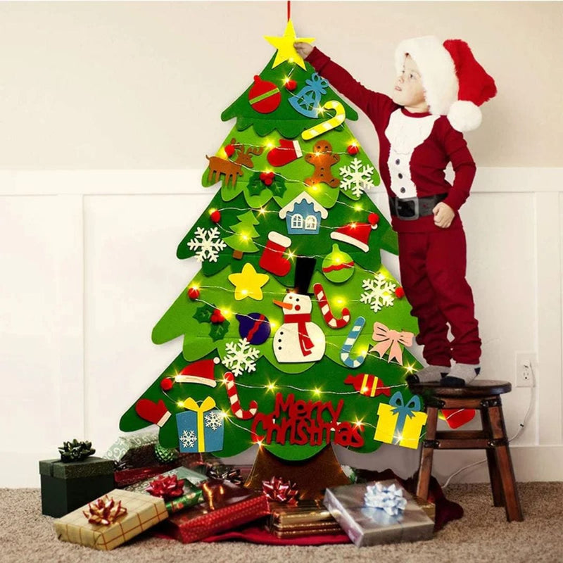 Kids’ Felt Christmas Tree with Removable Decorations