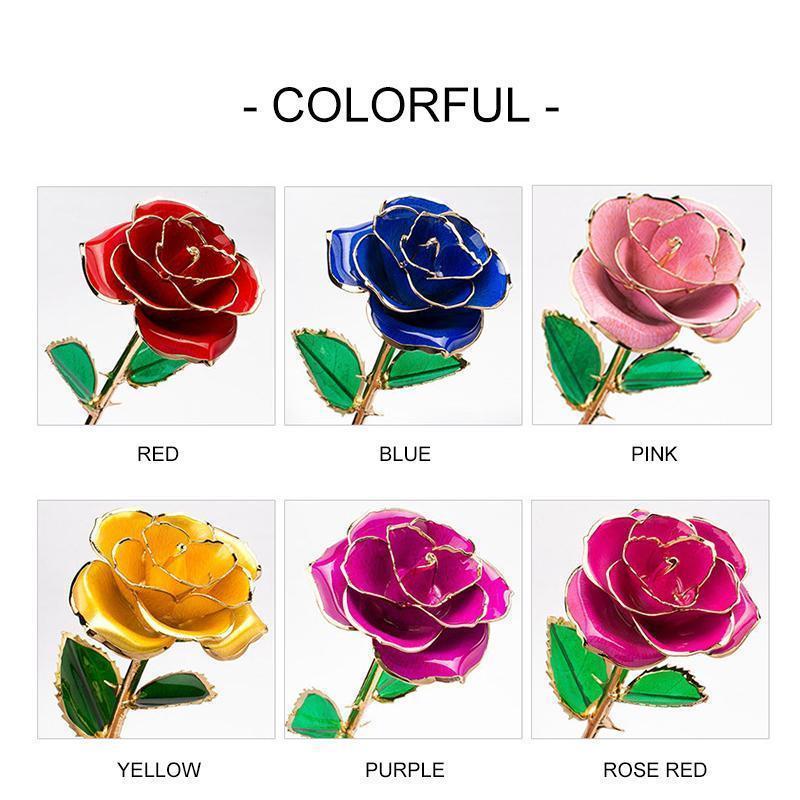 24K Gold-Plated Preserved Real Rose Keepsake