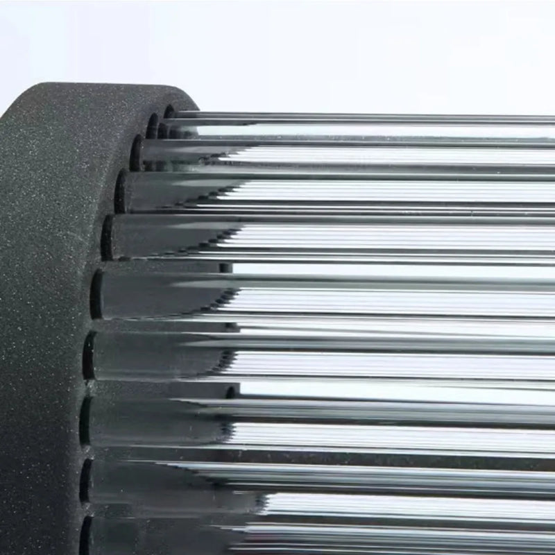 Semi-Cylinder Outdoor Wall Light with Ribbed Glass Shade