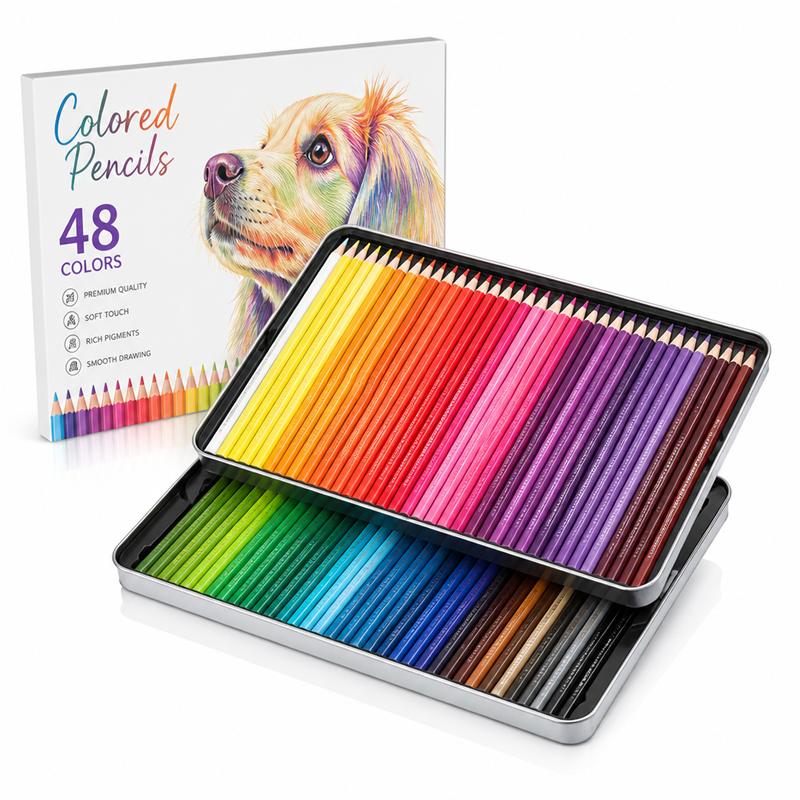 48-Piece Professional Coloured Pencil Set