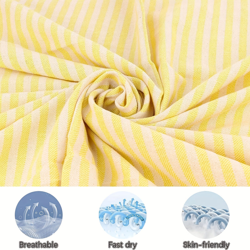 Oversized Beach Towel with Bohemian Stripe Pattern