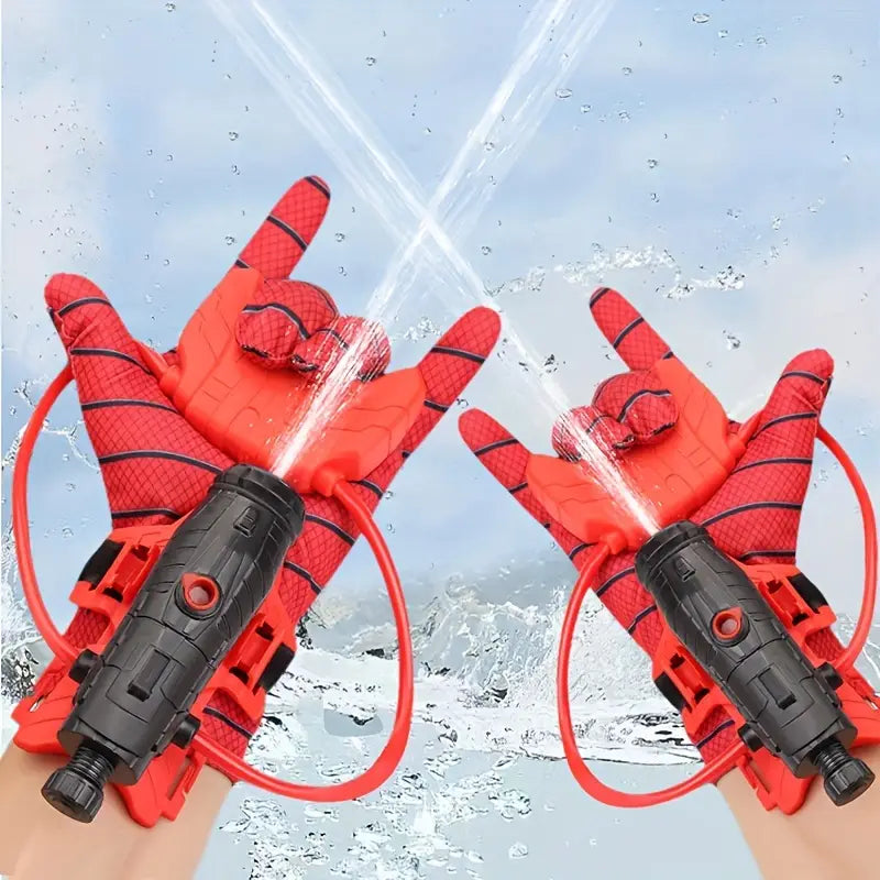 Water Spray Gloves for Children with Web Pattern and Playful Water Action