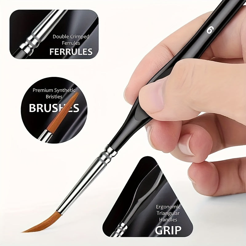 Acrylic Paint Brushes – Professional Brush Set with Detail Brush for Fine Painting