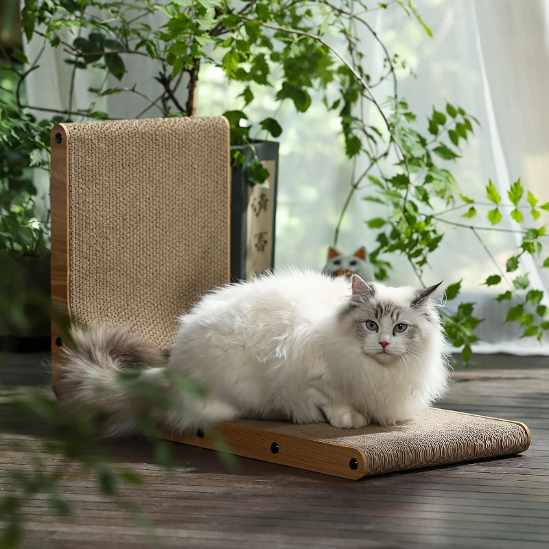 L-Shaped Cat Scratching Board for Indoor Use – Durable, Stable, and Space-Saving