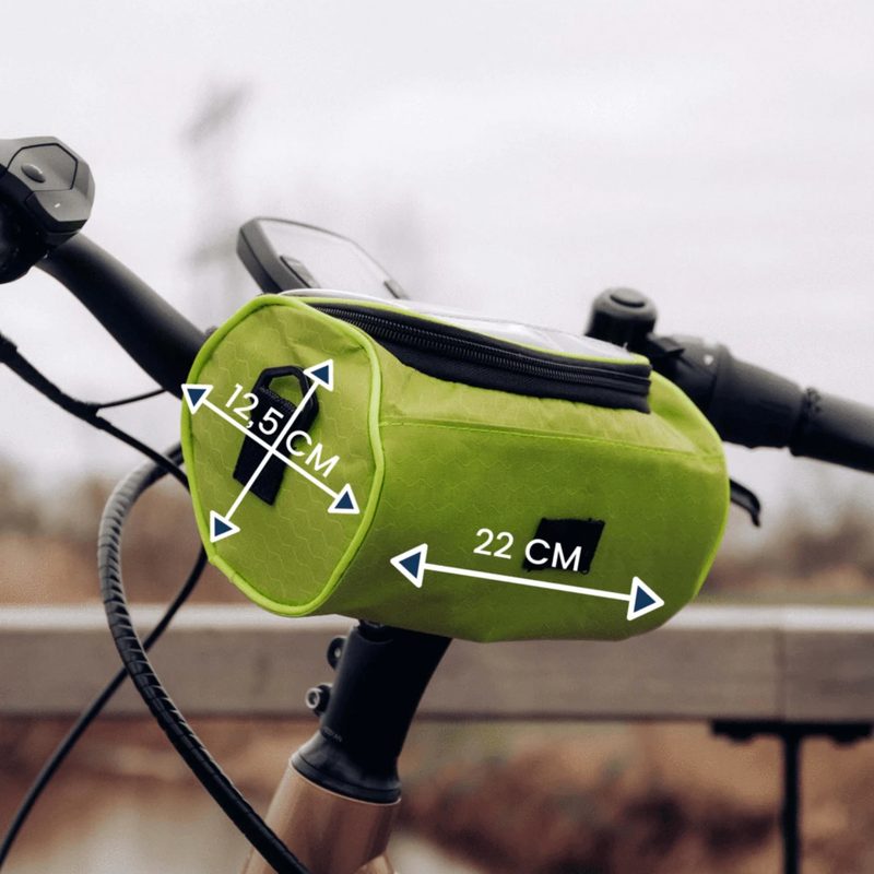 Practical Bicycle Handlebar Bag with Smartphone Holder and Water-Resistant Material