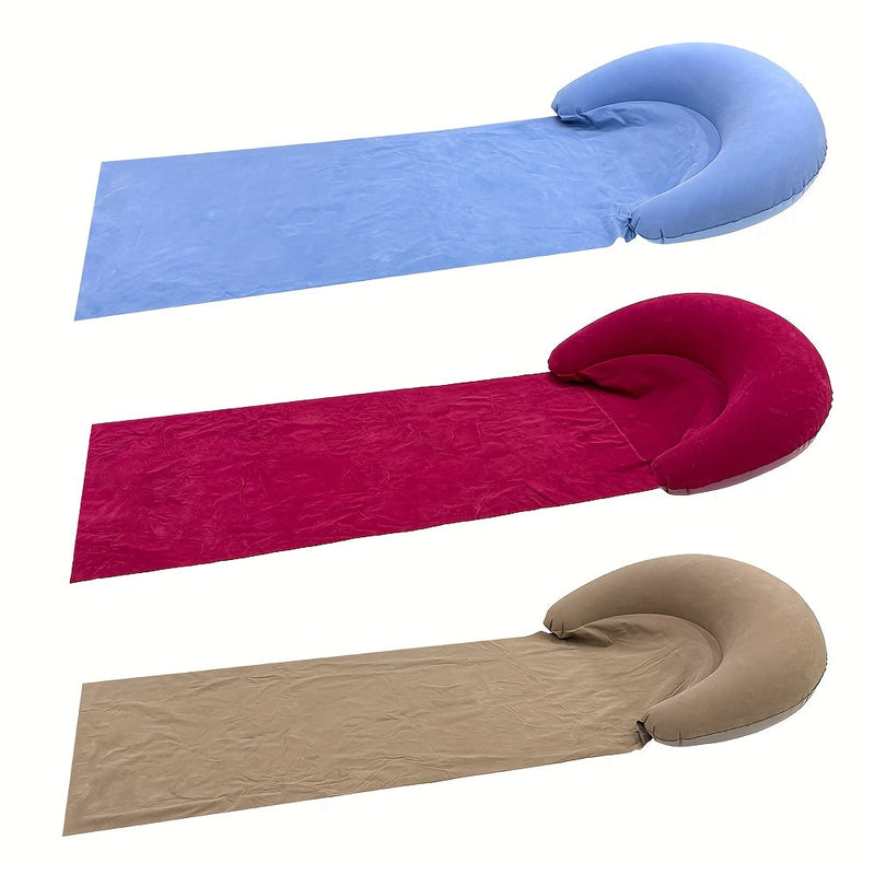 Comfortable Inflatable Beach Mat with Headrest for the Beach and Camping