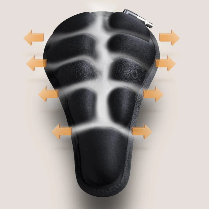 Inflatable Bike Seat Cover with Air Cells and an External Valve