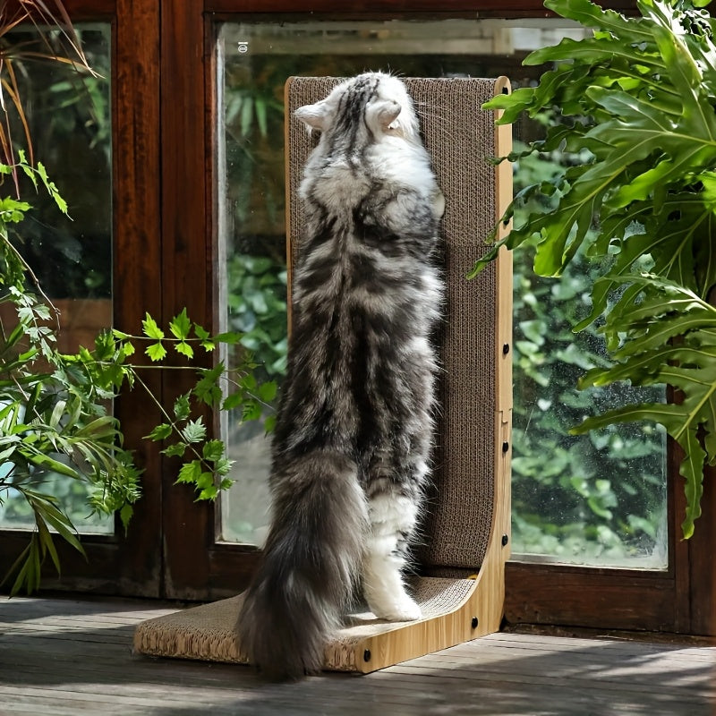 L-Shaped Cat Scratching Board for Indoor Use – Durable, Stable, and Space-Saving