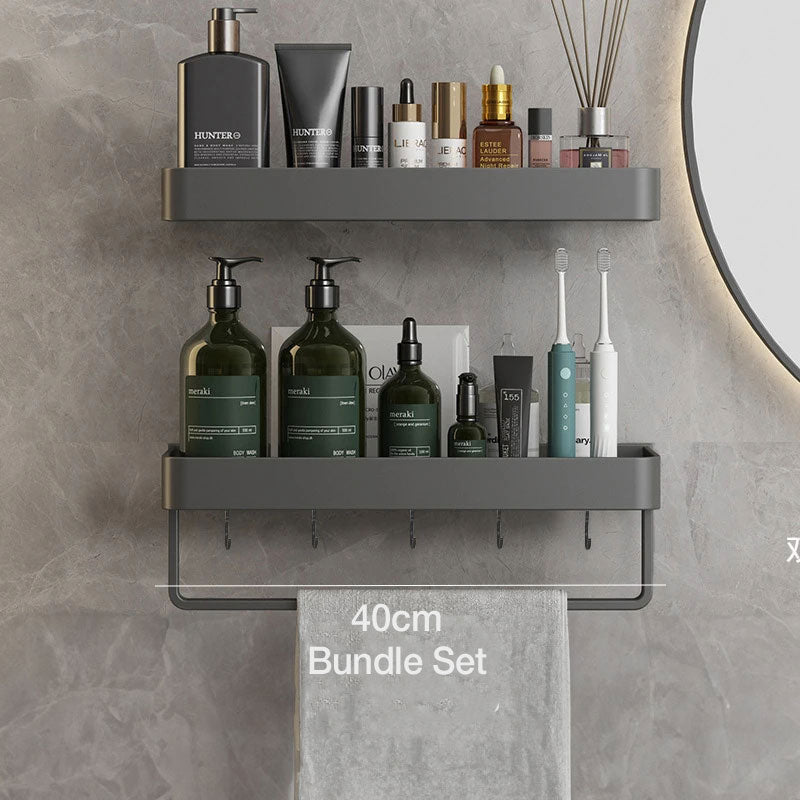 Wall Rack for Bathroom with Shelf and Towel Rail in Modern Design