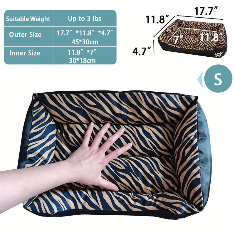 Rectangular dog bed made of polyester with soft filling for all dogs