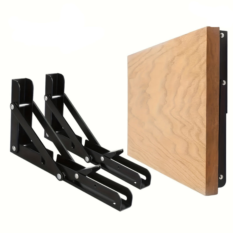 Pair of Heavy-Duty Steel Folding Shelf Brackets with Screws