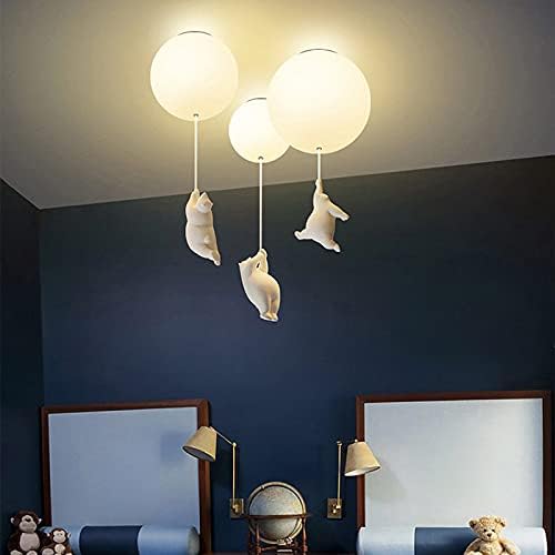 Playful Ceiling Light with Bears and Balloon Lights for Children's Room
