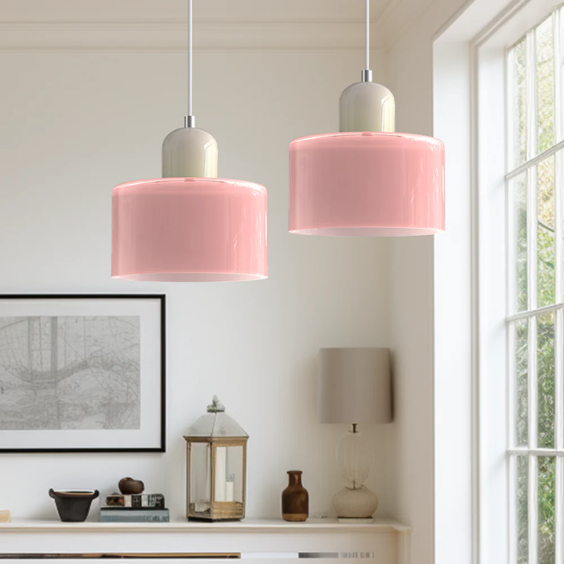 Retro Pendant Lamp with Glass Shade and Adjustable Cord for a Warm Atmosphere