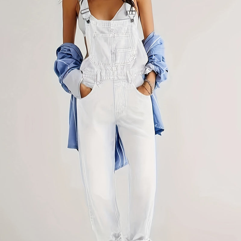 Ladies Denim Dungarees – Casual Overall with Loose Fit