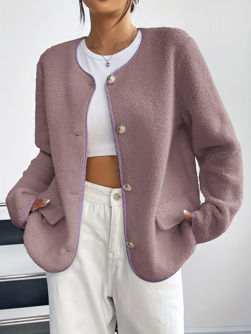 Elegant ladies' jacket with buttons – Timeless and soft for autumn and winter