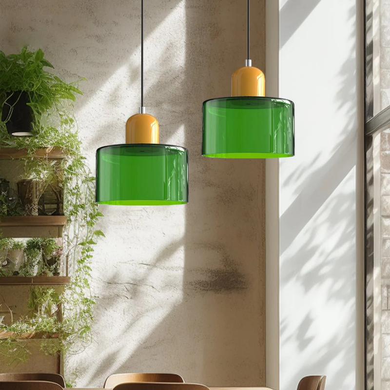 Retro Pendant Lamp with Glass Shade and Adjustable Cord for a Warm Atmosphere