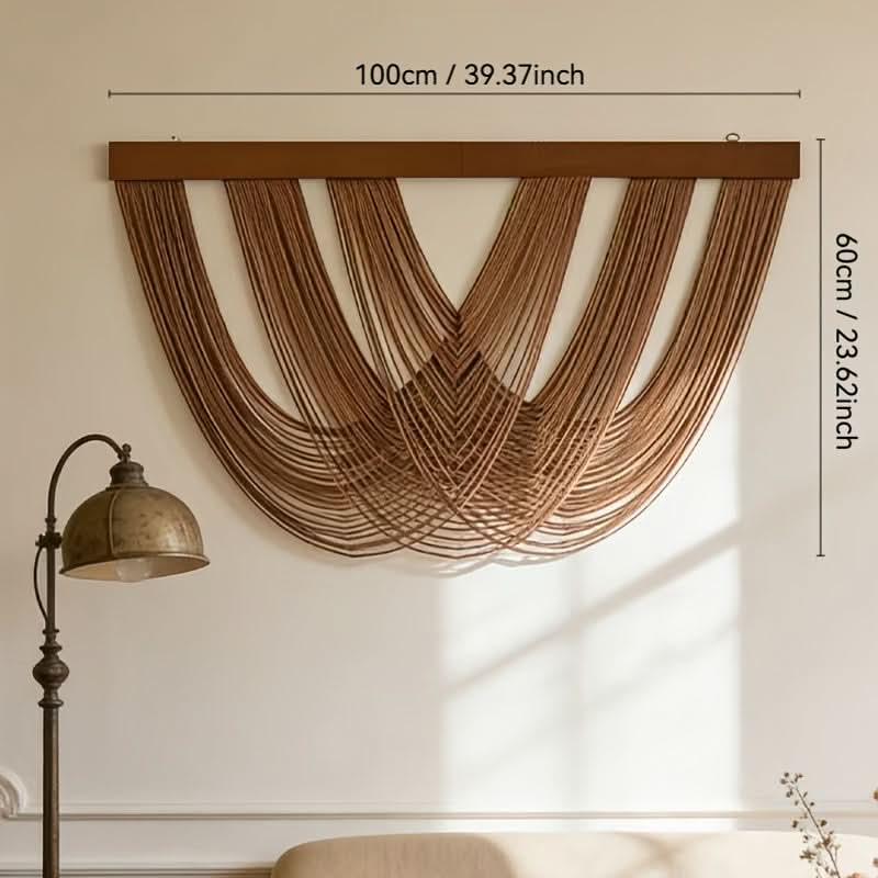 Boho Macrame Wall Hanging with Layered Woven Design