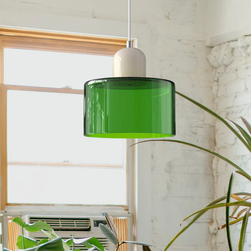 Retro Pendant Lamp with Glass Shade and Adjustable Cord for a Warm Atmosphere