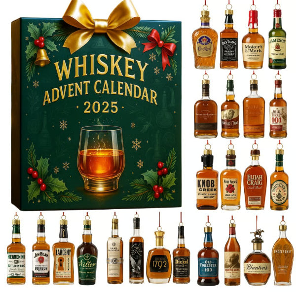 Advent Calendar with Beverage-Themed Acrylic Decorative Ornaments