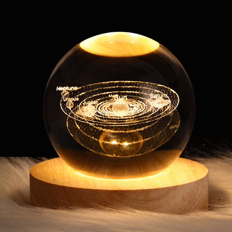 3D Saturn Crystal Ball LED Table Lamp