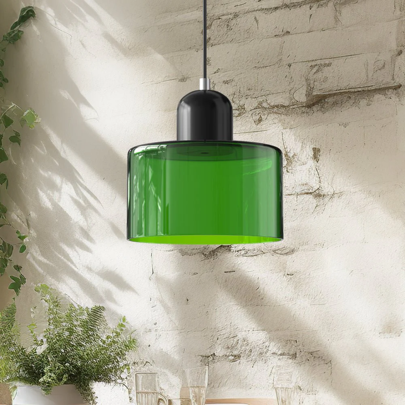Retro Pendant Lamp with Glass Shade and Adjustable Cord for a Warm Atmosphere