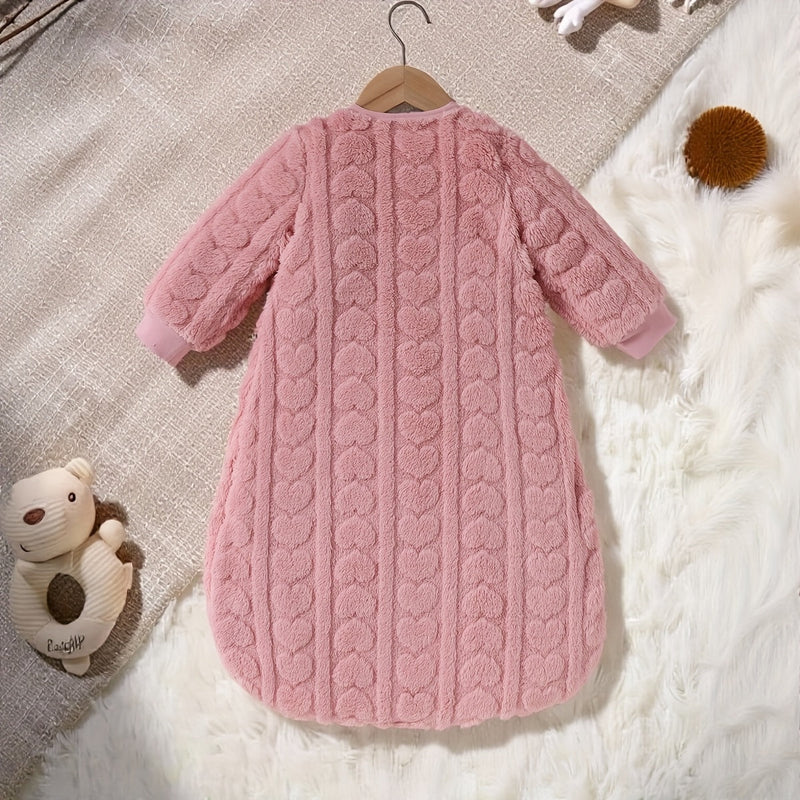 Plush Baby Sleeping Bag with Heart Relief – Warm and Comfortable Sleep
